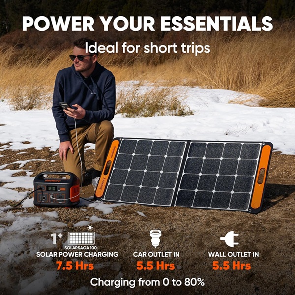 Jackery portable power station explorer 500 powered by the sun